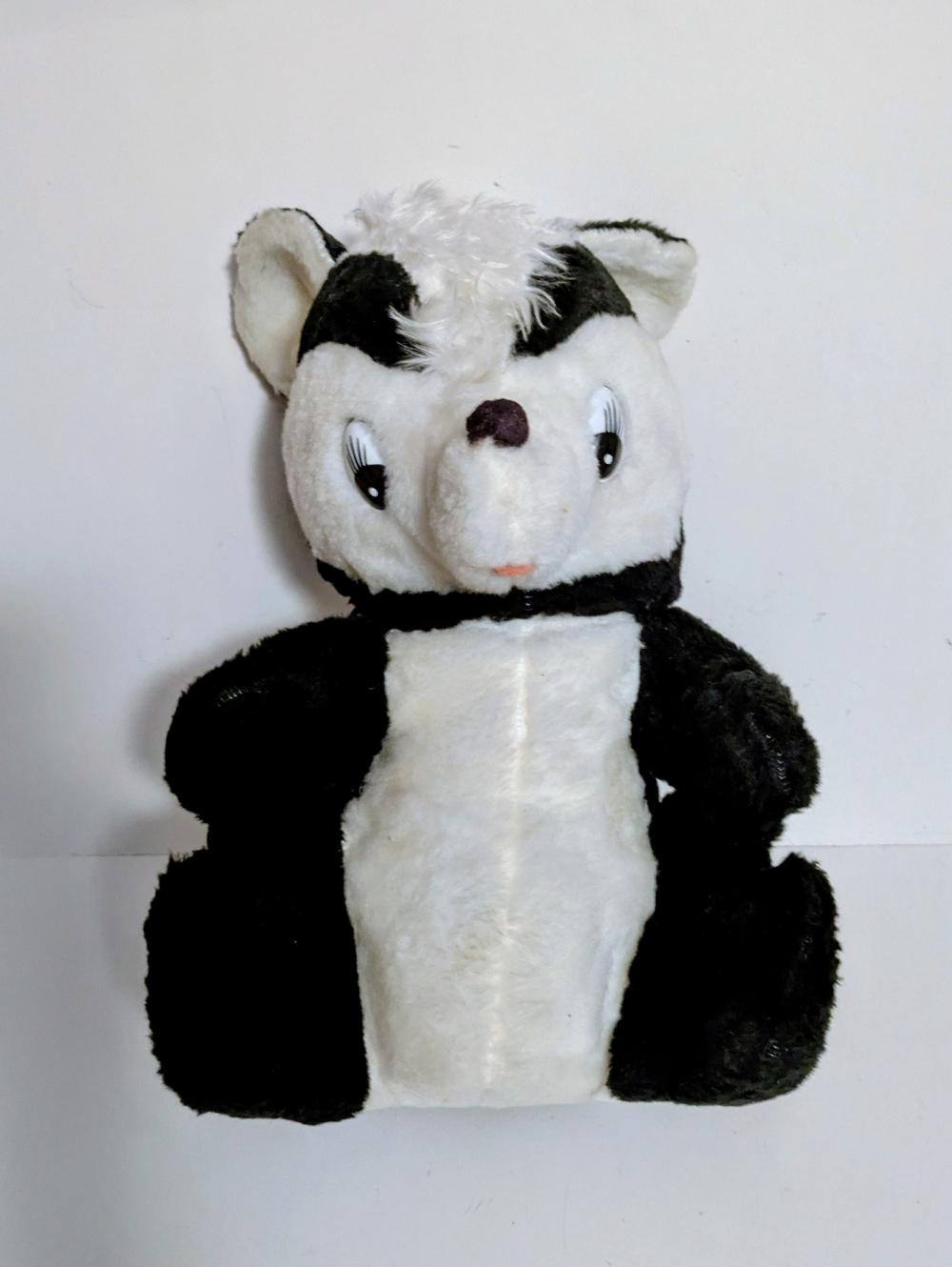 Skunk Plush B J Toy Co Vintage Black & White Skunk Plush Toy 1985